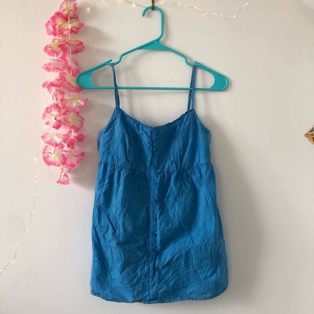 ✨$5/$20✨ Peasant country blue babydoll cami